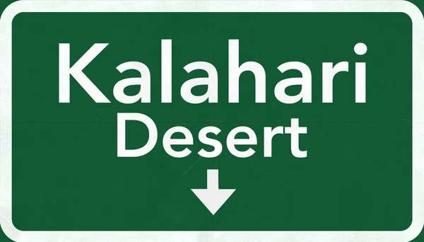 Señal de ruta del desierto de Kalahari — Foto de Stock