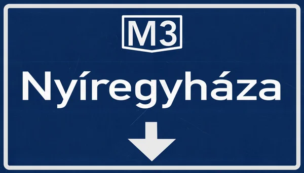 Nyiregyhaza Road Sign — Stock Photo, Image