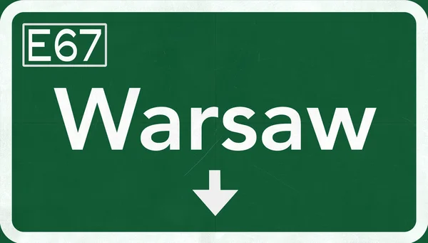 华沙道路标志 — 图库照片
