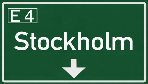 Estocolmo sinal de estrada — Fotografia de Stock