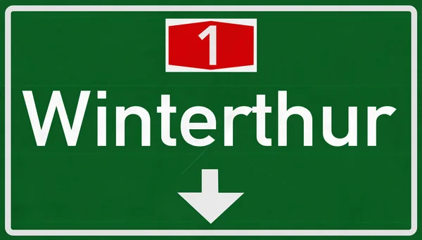 Señal de carretera de Winterthur — Foto de Stock