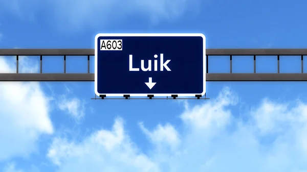Luik Belgium Highway Road Sign — Stock Photo, Image