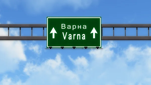 Varna Bulgaria Highway Road Sign — Stock Photo, Image