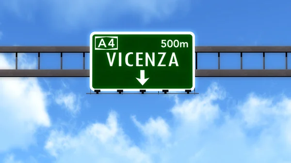 Vicenza İtalya Otoban yol işareti — Stok fotoğraf