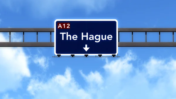 Την πινακίδα της Χάγης Ολλανδία εθνική οδό — Φωτογραφία Αρχείου