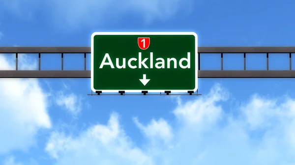 Auckland Nuova Zelanda Highway Road Sign — Foto Stock