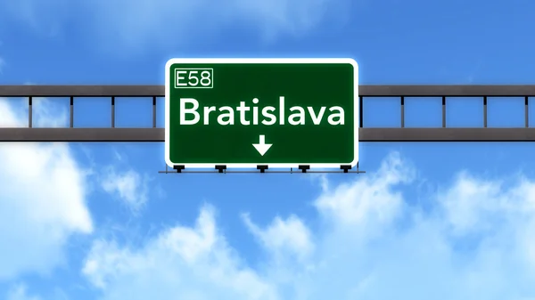 Bratislava Slovakia Highway Road Sign — Stok Foto