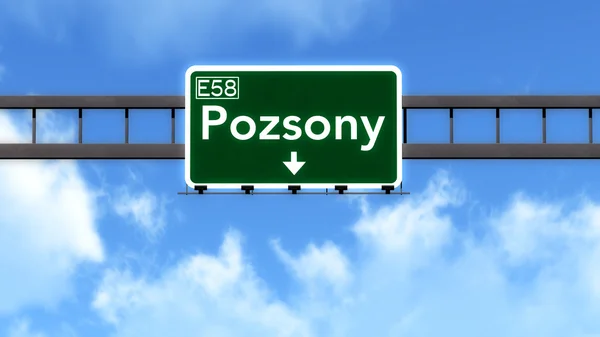 Pozsony slowakei autobahn zeichen — Stockfoto