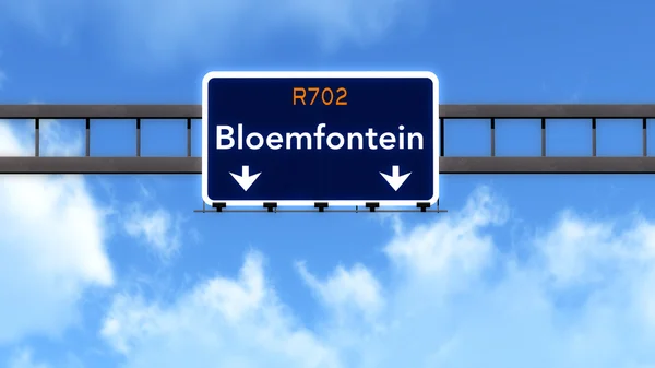 Bloemfontein South Africa Highway Vägmärke — Stockfoto