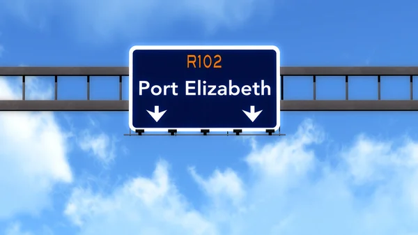 Port Elizabeth South Africa Highway Road Sign — Stock Photo, Image