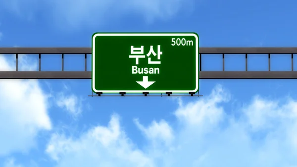 Busan South Korea Highway Road Sign — Stock Photo, Image