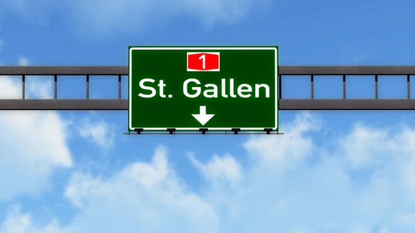 San Gallo Svizzera Highway Road Sign — Foto Stock