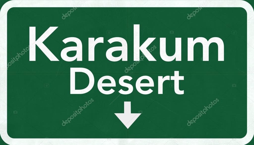 Karakum Desert Road Sign