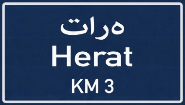 Herat Afganistan Karayolu yol işareti