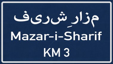 Mezar Ben Şerif Afganistan Karayolu yol işareti