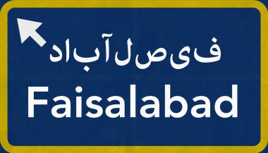 Faisalabad Pakistan Otoban yol işareti