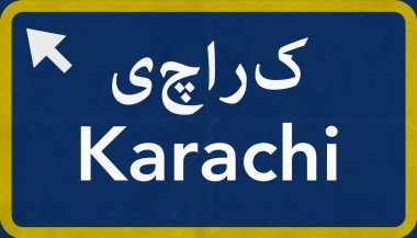 Karaçi Pakistan Otoban yol işareti
