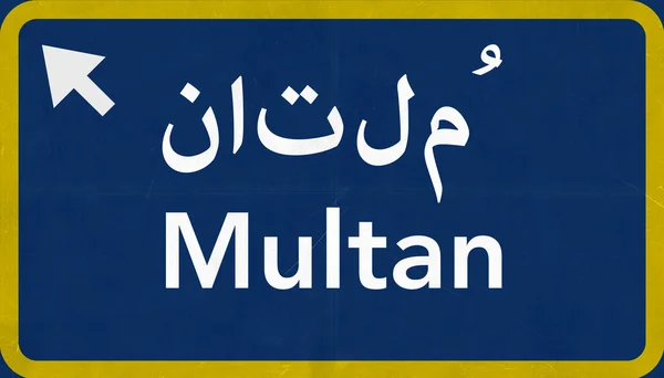 Panneau routier Multan Pakistan Highway — Photo