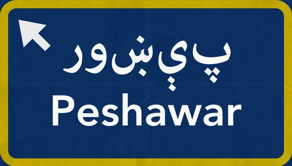 Peshawar Pakistan Highway Road Sign — Stock Photo, Image