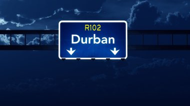 Durban Güney Afrika Otoban yol işaret geceleri