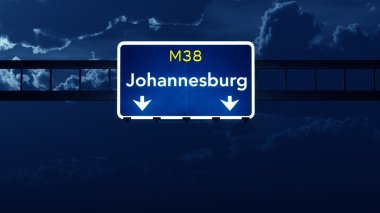Johannesburg Güney Afrika Otoban yol işaret geceleri