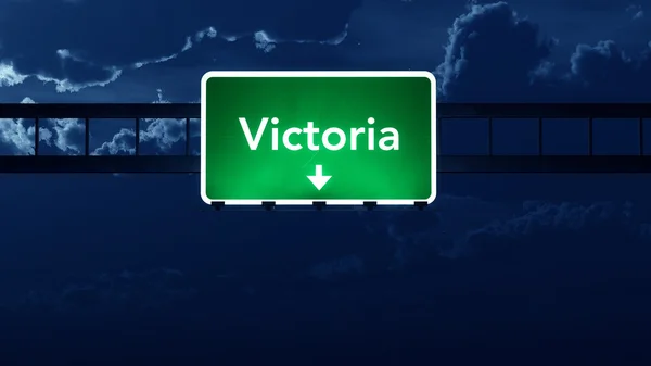 Victoria Australia Highway Road Sign at Night — Stock Photo, Image