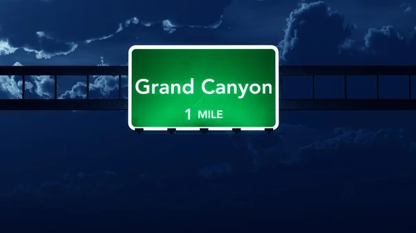 Gran Cañón USA Highway Road Señalar por la noche — Foto de Stock