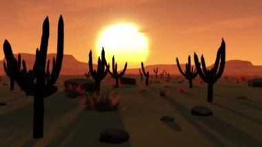 Çöl Saguaro kaktüs alan ile