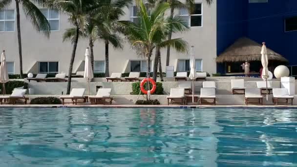 Pool på Caribbean resort — Stockvideo