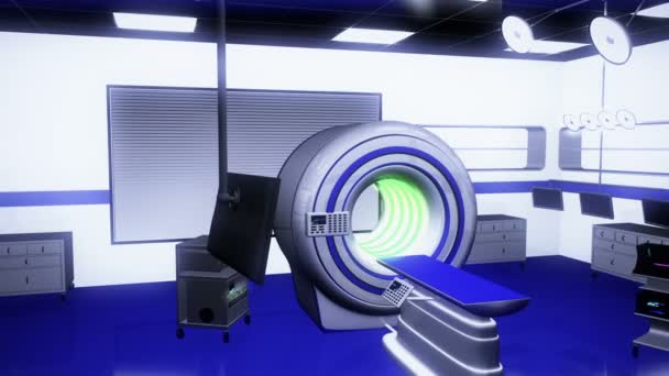 HR Mri Ct Machine in bewerking kamer — Stockvideo