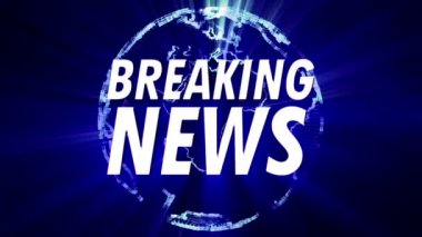 Breaking News işareti ile 3D küre parlayan