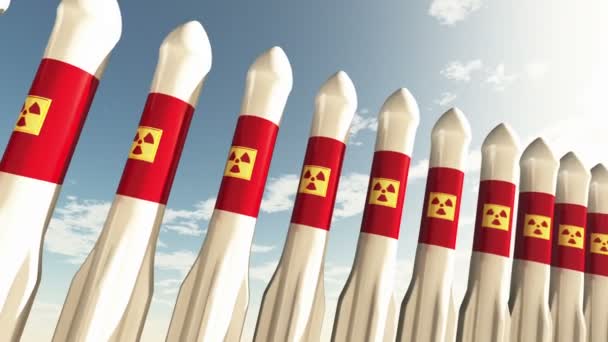 Cohetes nucleares antes del inicio — Vídeo de stock
