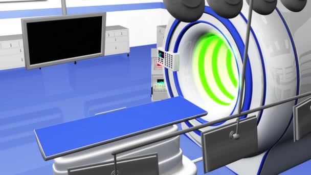 HR MRI CT máquina en la sala de operaciones — Vídeo de stock