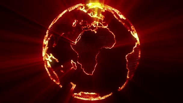 Shining 3D Globe Spinning Earth — Stock Video