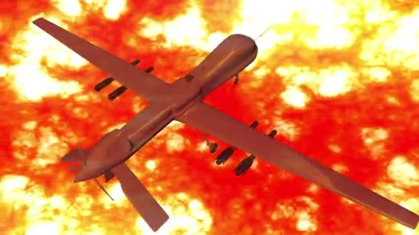 Sentinel typ Drone i firestorm — Stockvideo