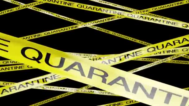 Quarantine Ribbon with Signs — Stock Video