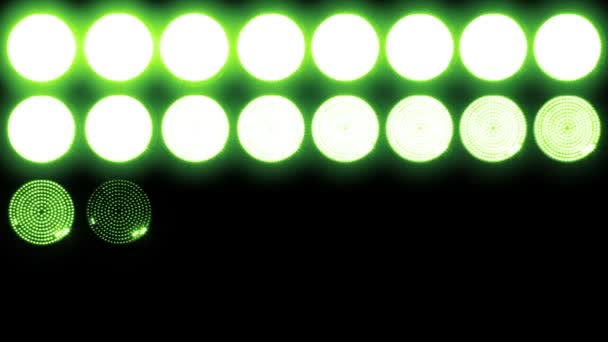 Grüne LED-Lampen — Stockvideo