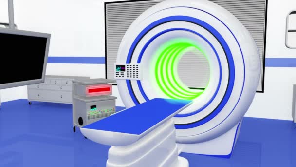 HR MRI máquina de TC na sala de operação — Vídeo de Stock