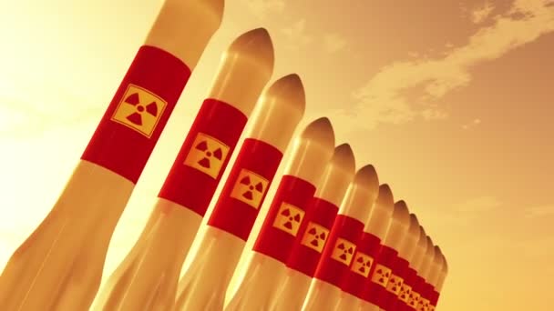 Ядерные ракеты перед стартом — стоковое видео