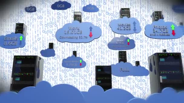 Servidores Cloud computing conceito criativo — Vídeo de Stock