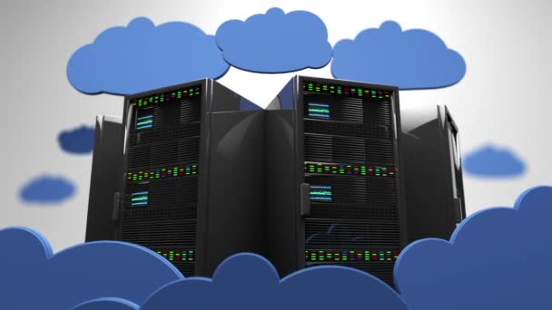 Cloud Server Computing kreatives Konzept — Stockvideo