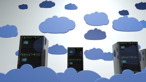 Cloud Server Computing kreatives Konzept — Stockvideo