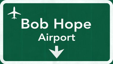 Burbank Bob Hope ABD Uluslararası Havaalanı Otoban yol işareti