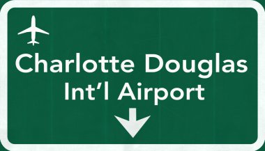 Charlotte Douglas ABD Uluslararası Havaalanı Otoban yol işareti