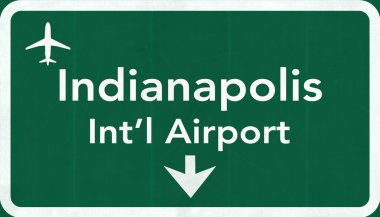 Indianapolis ABD Uluslararası Havaalanı Otoban yol işareti