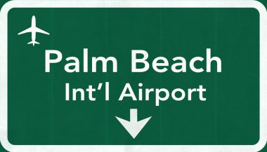 Palm Beach ABD Uluslararası Havaalanı Otoban yol işareti