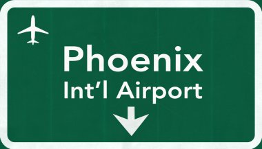 Phoenix Sky Harbor ABD Uluslararası Havaalanı Otoban yol işareti