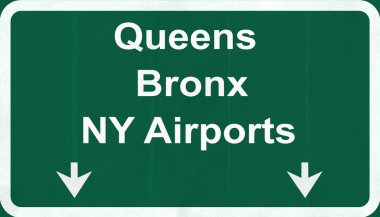 Queens Bronx Ny ABD hava alanları Otoban yol işareti