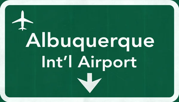 Albuquerque Aeropuerto Internacional de EE.UU. Carretera señalización — Foto de Stock