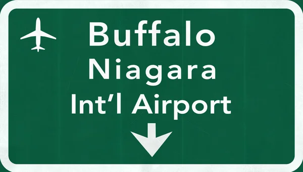 Buffalo Niagara USA Internationaler Flughafen Autobahn Verkehrsschild — Stockfoto